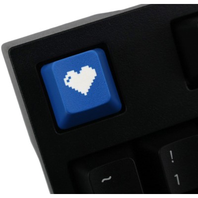 KeyPop Blue 8-Bit Heart Keycap